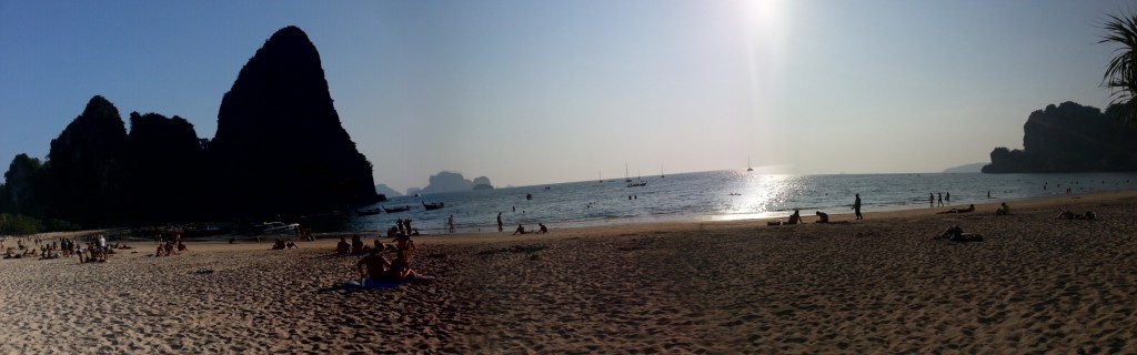 The sun setting in the east